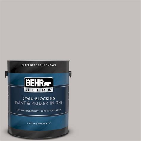 Behr Ultra Gal Ppu Natural Gray Satin Enamel Exterior Paint