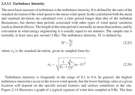 How To Calculate Wind Turbulence Intensity Researchgate