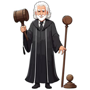 Judge Cartoon Character Illustration Legal Court Law Png Transparent