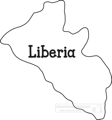 World Maps Outline Liberia Map Black Outline