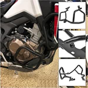 Moto Noir Acier inférieur Moteur Garde Crash Bar côté Pare Chocs