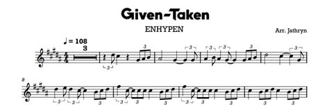 Enhypen Given Taken Flute Sheet Music