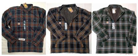 Carhartt 102333 Mens Hubbard Sherpa Lined Flannel Shirtjacket