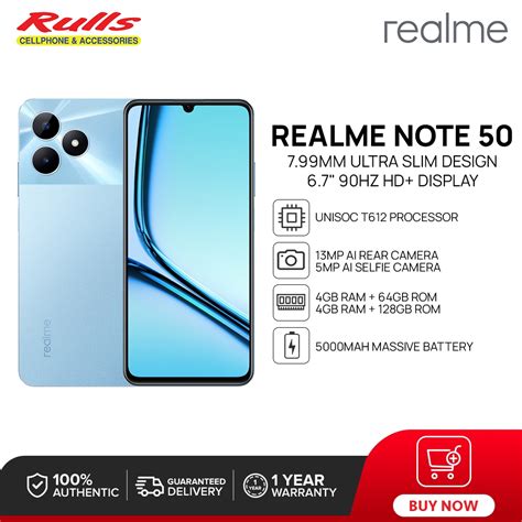 Realme Note 50 Smartphone 4gb64gb 4gb128gb Unisoc T612