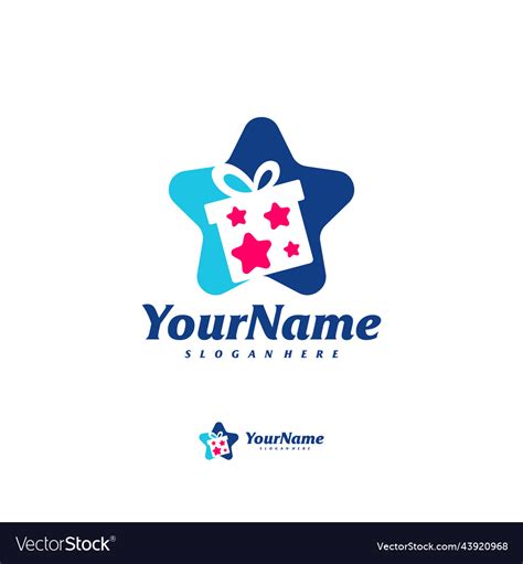 star gift logo design template royalty  vector image