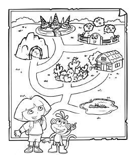 Dora Explorer Map Coloring Pages