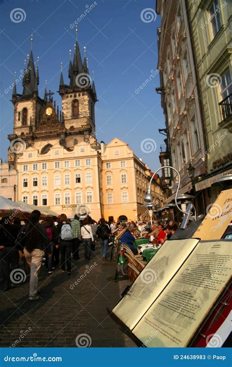 Cafe menu in Prague editorial stock photo. Image of landmark - 24638983