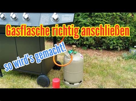 Gasflasche Anschlie En Am Gasgrill Gasflasche Mit Druckminderer