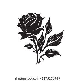 Rose Vector Logo Black Color Icon Stock Vector (Royalty Free ...