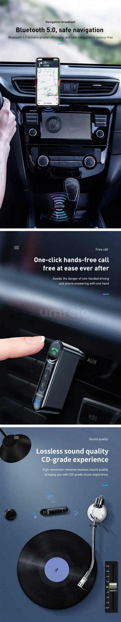 Baseus Qiyin AUX Car Bluetooth Receiver price in Bangladesh - Umrelo.com