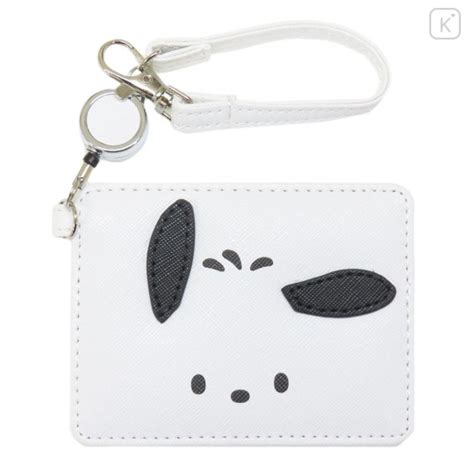 Japan Sanrio Pass Case Card Holder With Reel Pochacco Pure Kawaii