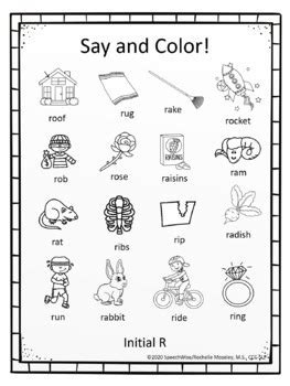 Speech Therapy Articulation R Medial Coloring Page Phonics Hot Sex