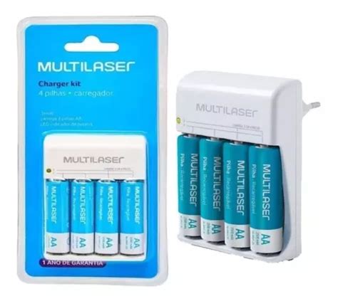 Carregador Multilaser Cb E Kit Pilhas Aa Recarreg Vel Frete Gr Tis