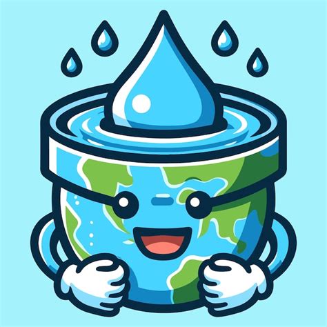 Día Mundial Del Agua Con Una Sonrisa Linda Agua Salvar La Tierra