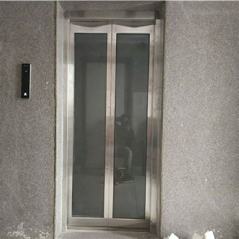 Stainless Steel Center Opening Glass Automatic Elevator Doors