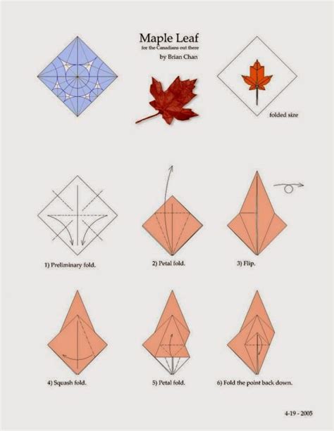 Maple Leaf Origami Paper Origami Guide