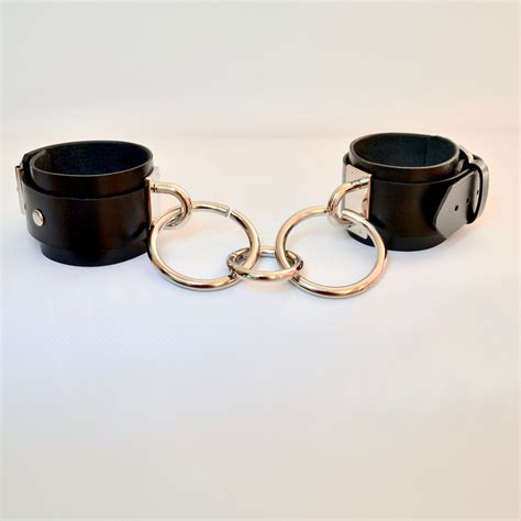 Leather Handcuffs Wrist And Ankle Cuffs Bdsm Restraints Etsy