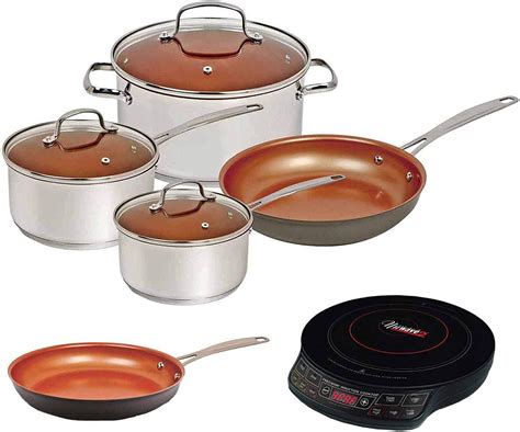 Nuwave Duralon Ceramic Nonstick 7piece Cookware Set With Cook Top And 10quot Fry Pan Home Amp