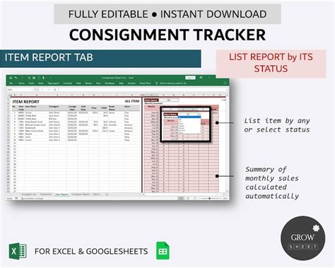 Consignment Tracker Simple Store Inventory Database Etsy Consignment