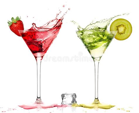 Cocktail Glass With Strawberry Spirit Drink Splashing Template Stock Image Image Of Happy