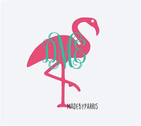 Flamingo Monogram Vinyl Decal Monogram Decal Flamingo Decal Car