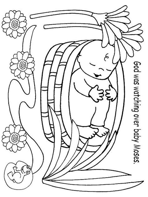 Baby Moses Coloring Sheet Preschool Coloring Pages