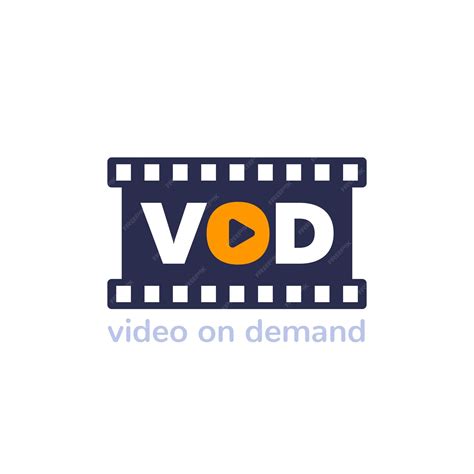 Vod video on demand icon vector | Premium Vector