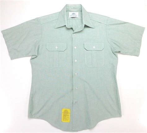 US Army Military Uniform Green Dress Shirt Short Sleeve AG-415 Size 16 ...