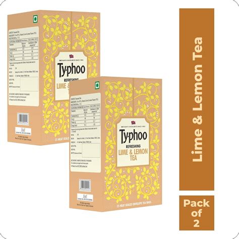 Typhoo Lime And Lemon Flavoured Tea 25 Tea Bags Pack Of 2 Amazon