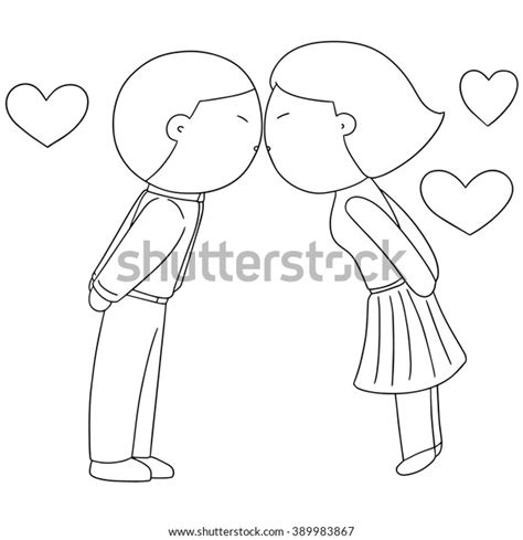 Vector Set Man Woman Kissing Stock Vector Royalty Free 389983867