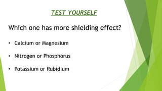 Shielding Effect periotic table and preodicity of property | PPT