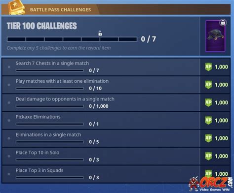 Fortnite Battle Royale Season 3 Battle Pass Tier 100 Challenges The Video Games Wiki