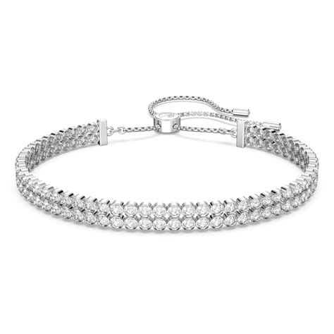 Subtle Bracelet Round Cut White Rhodium Plated Swarovski