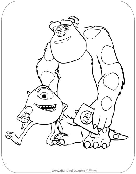 Mike Wazowski Coloring Pages Free Monsters University Coloring Pages