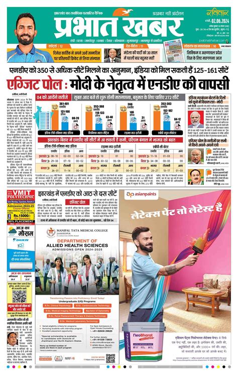 Khalari E Paper 2024 06 02 Page 1 Prabhat Khabar