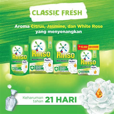 Promo Rinso Molto Detergent Bubuk Deterjen Anti Noda Classic Fresh 770