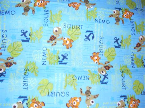 Finding Nemo On Blue Cotton Fabric 15 Inches Wide And Sold By The