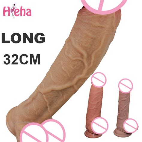 Big Dildo Erotic Soft Double Layer Silicone Long Dildos Realistic Penis