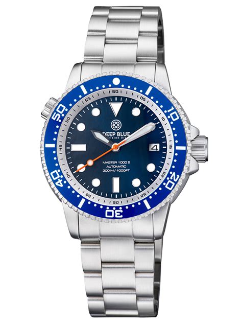 Master Ii Mm Automatic Diver Blue Ceramic Bezel Blue Sunray