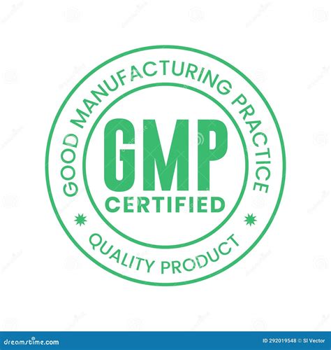 Gmp Good Manufacturing Practice Certified Logo Vector Stock Vector