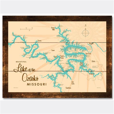 Lake Of The Ozarks Missouri Without Mile Markers Rustic Wood Sign M