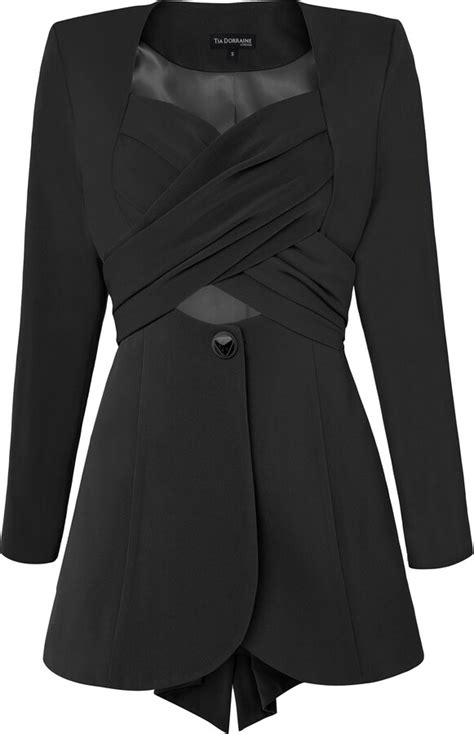 Tia Dorraine Magnetic Power Statement Cross Wrap Blazer Shopstyle