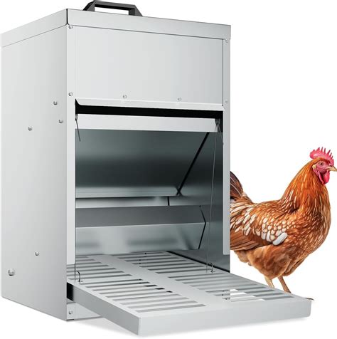 Amazon.com : MoNiBloom Automatic Treadle Chicken Feeder, 11 lb Galvanized Steel Duck Feeder with ...