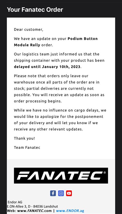 Surprise (😉) Delay : r/Fanatec