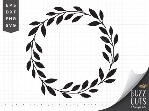 Laurel Wreath Svg Circle Svg Border Wreath Vine Wreath Etsy New Zealand