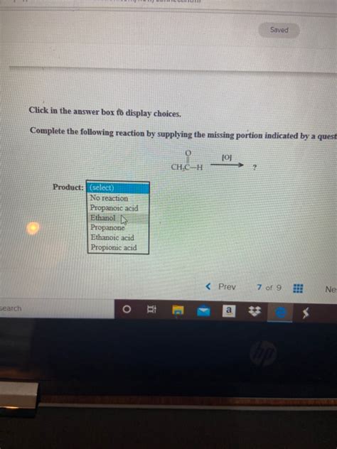 Solved Saved Click In The Answer Box To Display Choices Chegg