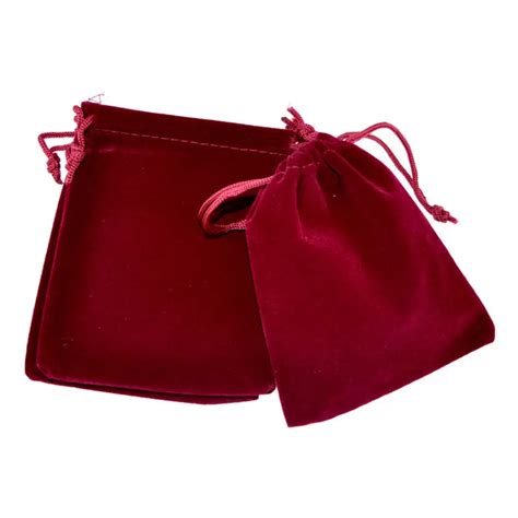 Pcs X Cm Jewelry Packing Velvet Bag Dark Red Color Velvet Drawstring