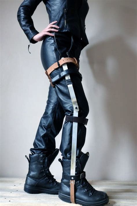 Leg Brace With Real Leather Straps And Aluminium Mad Max Etsy