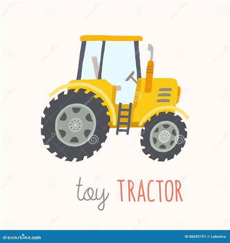 Funny Cartoon Yellow Tractor Stock Vector Illustration Of Agronomy