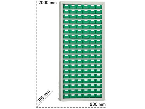 Armadio Portaminuteria Tecnotelai 900x355x2000mm Con 114 Cassetti In